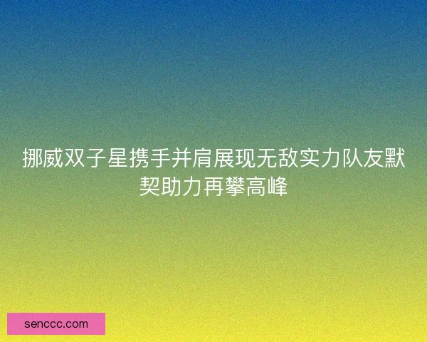 挪威双子星携手并肩展现无敌实力队友默契助力再攀高峰